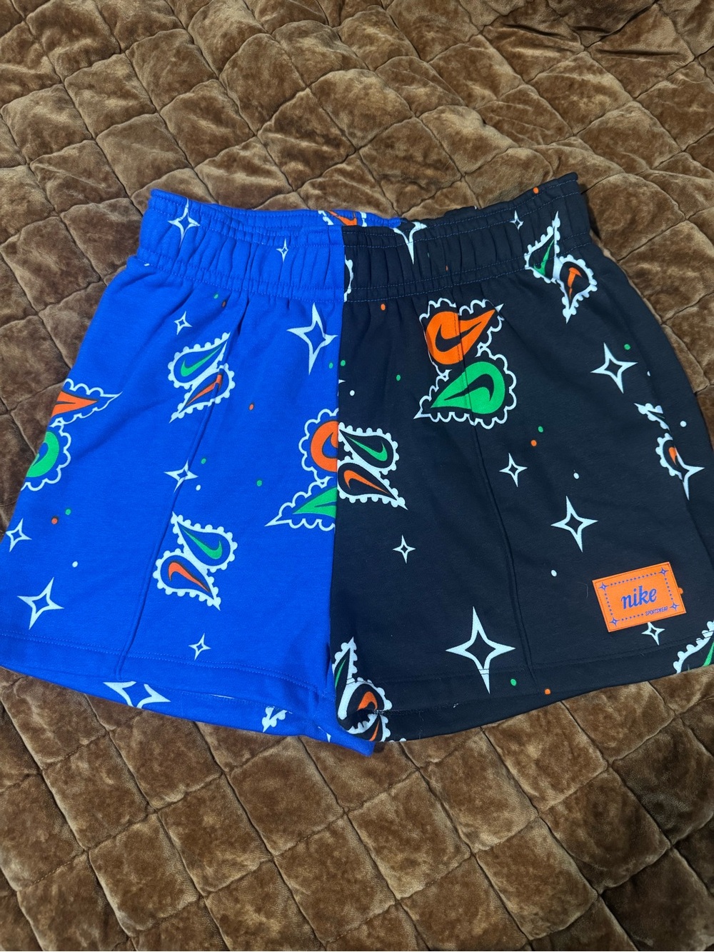 Nike Blue & Black Paisley Athletic Shorts
